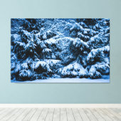 Winterwald Weihnachtsbaum Leinwanddruck (Insitu (Holzboden))