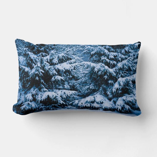 Winterwald Weihnachtsbaum Lendenkissen (Vorderseite)