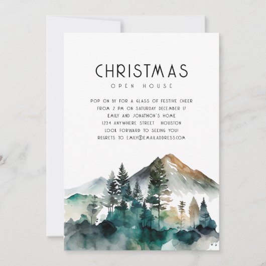 Winterwald Weihnachtshaus Einladung (Vorderseite)