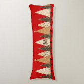 Winterwald Weihnachtsmonogramm Seitenschläferkissen (Vorderseite Vertikal)