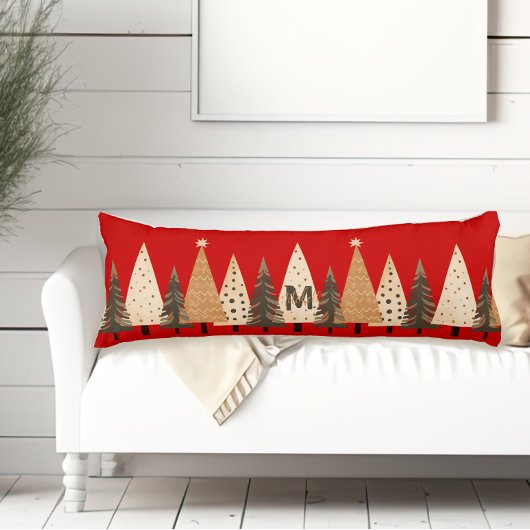 Winterwald Weihnachtsmonogramm Seitenschläferkissen