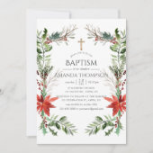 Winterwald Weihnachtstaufe oder Weihnachten Einladung (Vorderseite)