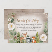 Winterwald weiße Blumenbücher für die Baby-Invita Einladungspostkarte (Vorne/Hinten)