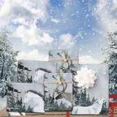 Winterwald Weißer Wolf Stag & Pferd Geschenkpapier Set
