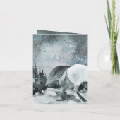 Winterwald Weißes Pferd Frohe Weihnachten (Rückseite)