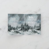 Winterwald Weißes Pferd Frohe Weihnachten (Innenseite)