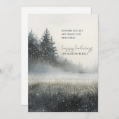 Winterwald Winterschneeflatter Ferienkarte Feiertagskarte (Vorne/Hinten)