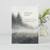 Winterwald Winterschneeflatter Ferienkarte Feiertagskarte (Stehend Vorderseite)