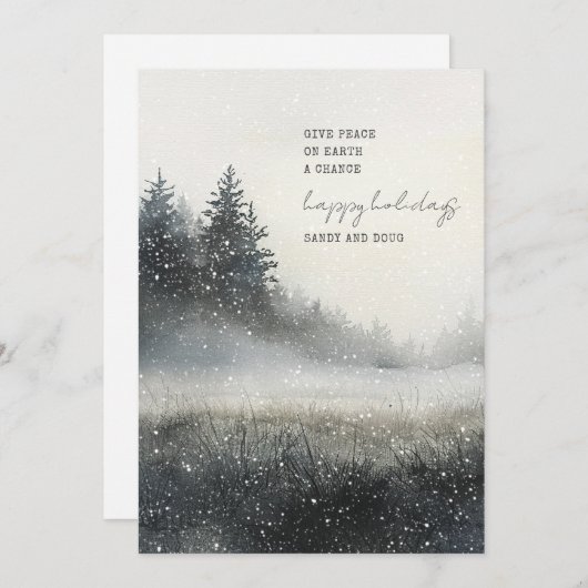 Winterwald Winterschneeflatter Ferienkarte Feiertagskarte (Vorne/Hinten)