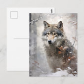 Winterwald-Wolf-Postkarte Postkarte (Vorne/Hinten)