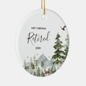Winterwald Woodland Ruhestand Erste Weihnachtszeit Keramik Ornament (Rechts)