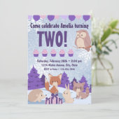 Winterwald zum Geburtstag Einladung (Stehend Vorderseite)