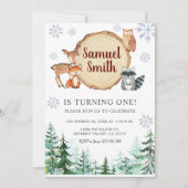 Winterwald zum Geburtstag Einladung (Vorderseite)