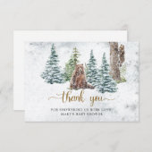 Winterwaldbär Dankeskarte (Vorne/Hinten)