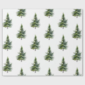 Winterwaldbäume Aquarellbäume Geschenkpapier (Flach)