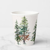 Winterwaldbäume Pappbecher (Vorderseite)