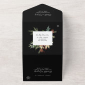 Winterwaldblumenhochzeit in einer Einladung (Außenbereich)