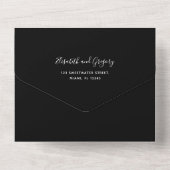 Winterwaldblumenhochzeit in einer Einladung (Rückseite)