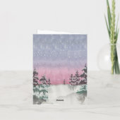 Winterwaldfarbe - Urlaub - handbemalt Dankeskarte (Rückseite)