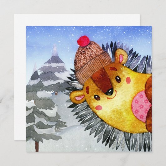 Winterwaldfreunde Igel Zeichnend (Vorne/Hinten)