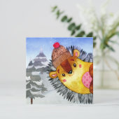 Winterwaldfreunde Igel Zeichnend (Stehend Vorderseite)