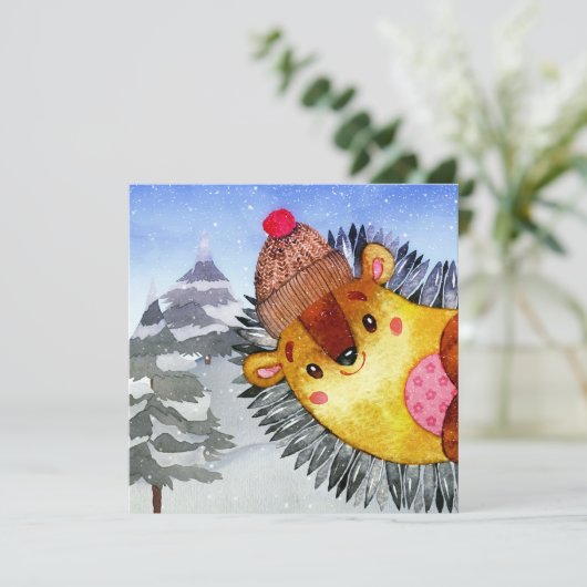 Winterwaldfreunde Igel Zeichnend (Stehend Vorderseite)