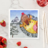 Winterwaldfreunde Igel Zeichnend Serviette (Beispiel)