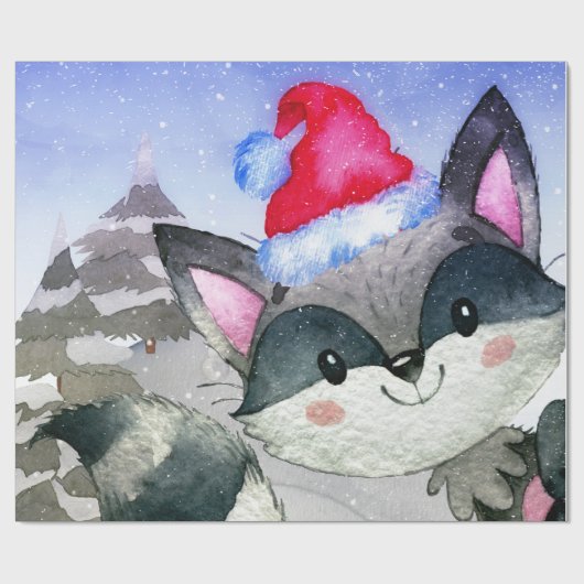 Winterwaldfreunde - Illustration Geschenkpapier (Flach)