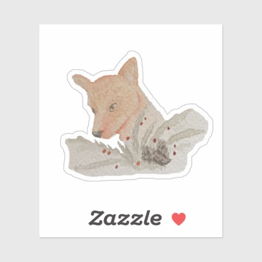 Winterwaldfuchs Aufkleber (Blatt)