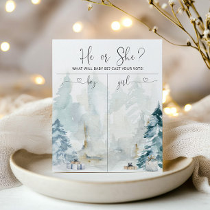 Winterwaldgeschlecht zeigt Boy- oder Girl-Diagramm Poster