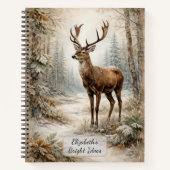 Winterwaldhirsch Notizblock (Vorderseite)