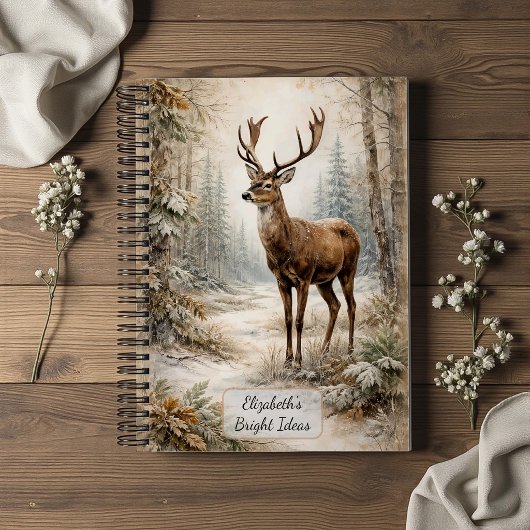 Winterwaldhirsch Notizblock