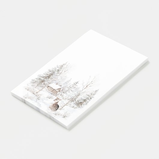 Winterwaldhirsche post-it klebezettel (angewinkelt)