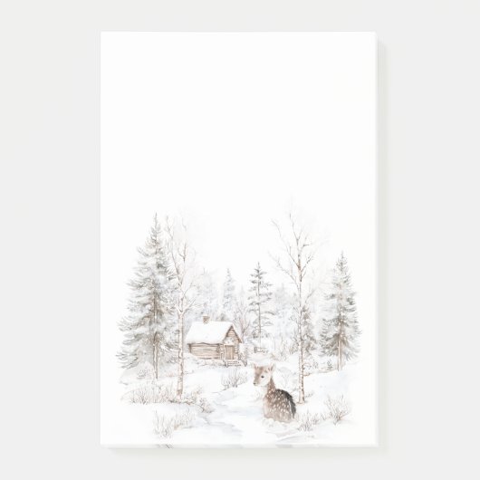 Winterwaldhirsche  post-it klebezettel (Vorderseite)