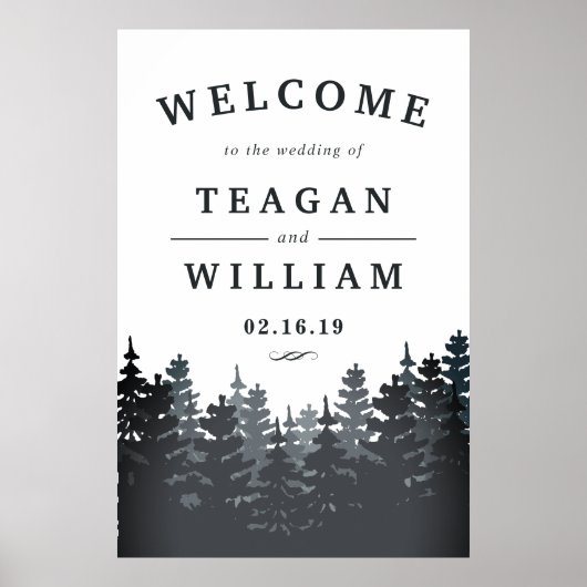 Winterwaldhochzeit Willkommen Poster (Vorne)