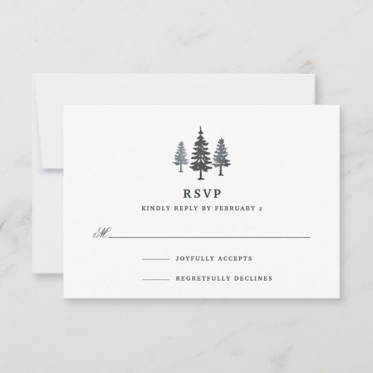 Winterwaldkarte RSVP Karte (Vorderseite)