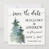 Winterwaldkiefernbaum Save the Date (Vorderseite)