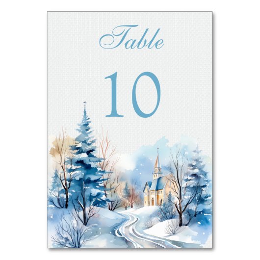 Winterwaldkirche Hochzeit Tischnummer (Vorderseite)