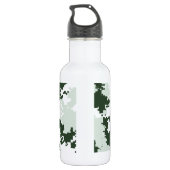 Winterwaldland-Camouflage Edelstahlflasche (Rückseite)