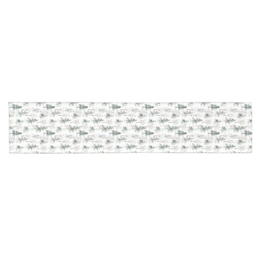 Winterwaldland Evergreen Forest Pattern Kurzer Tischläufer (Horizontal)