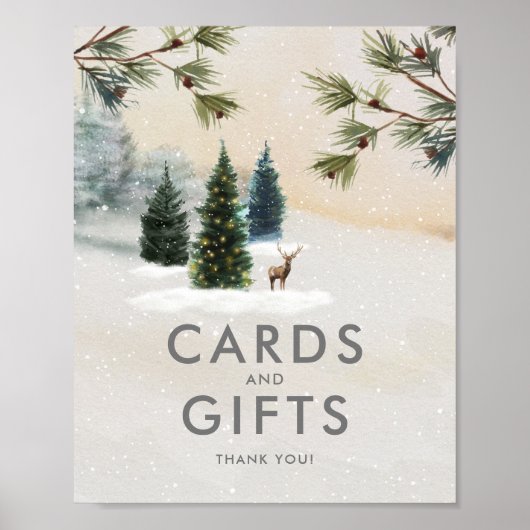 Winterwaldland-Party-Karten und Geschenkposter-Zei Poster (Vorne)