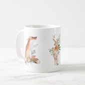 Winterwaldland Tierfox Hirsche Hare-Tasse Kaffeetasse (Vorderseite Links)