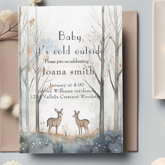 Winterwaldlandbaby-Dusche Einladung