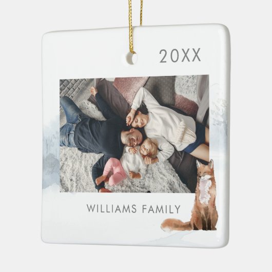 Winterwaldlandschaft Fox Foto Keramikornament (Links)