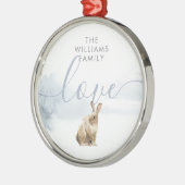 Winterwaldlandschaft Hare Ornament Aus Metall (Links)