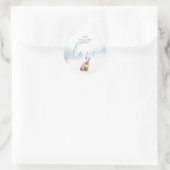 Winterwaldlandschaft Hare Runder Aufkleber (Tasche)