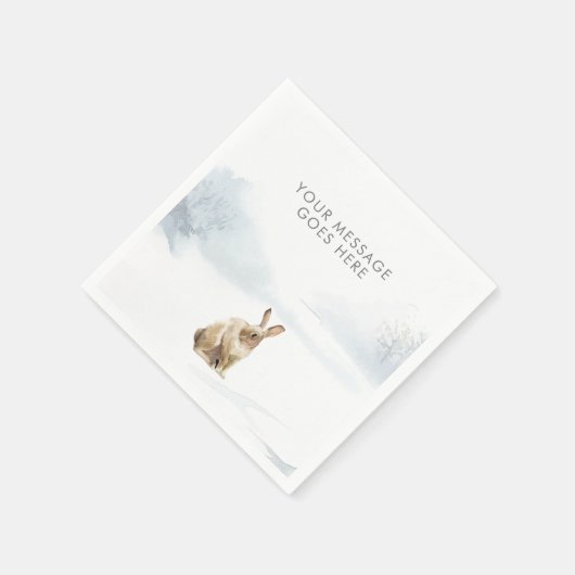 Winterwaldlandschaft Hare Serviette (Ecke)