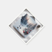 Winterwaldlandschaft in einem Umschlag Serviette (Ecke)