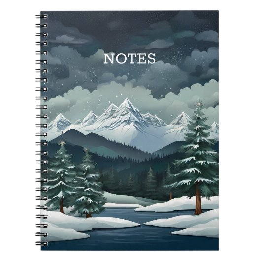 Winterwaldlandschaft Notizblock (Vorderseite)