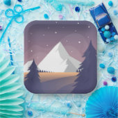 Winterwaldlandschaft Pappteller (Party)